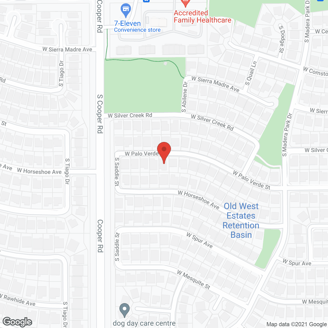 Map of the neighborhood around Madera Assisted Living Home