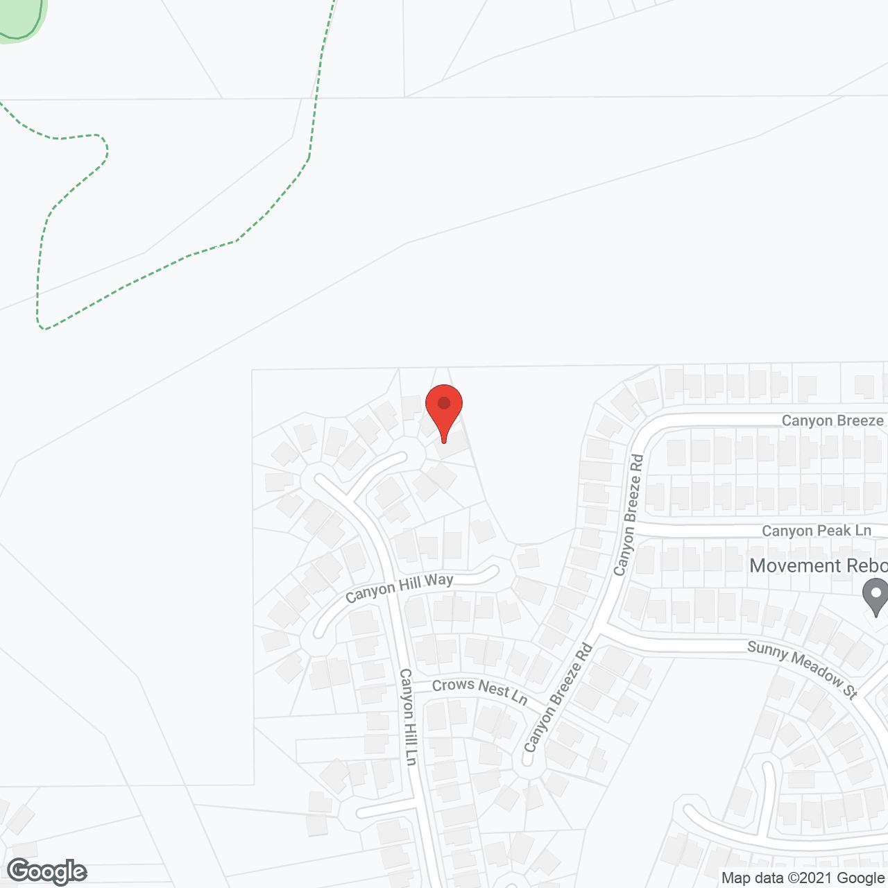 Map of the neighborhood around Canyon Hill Senior Home