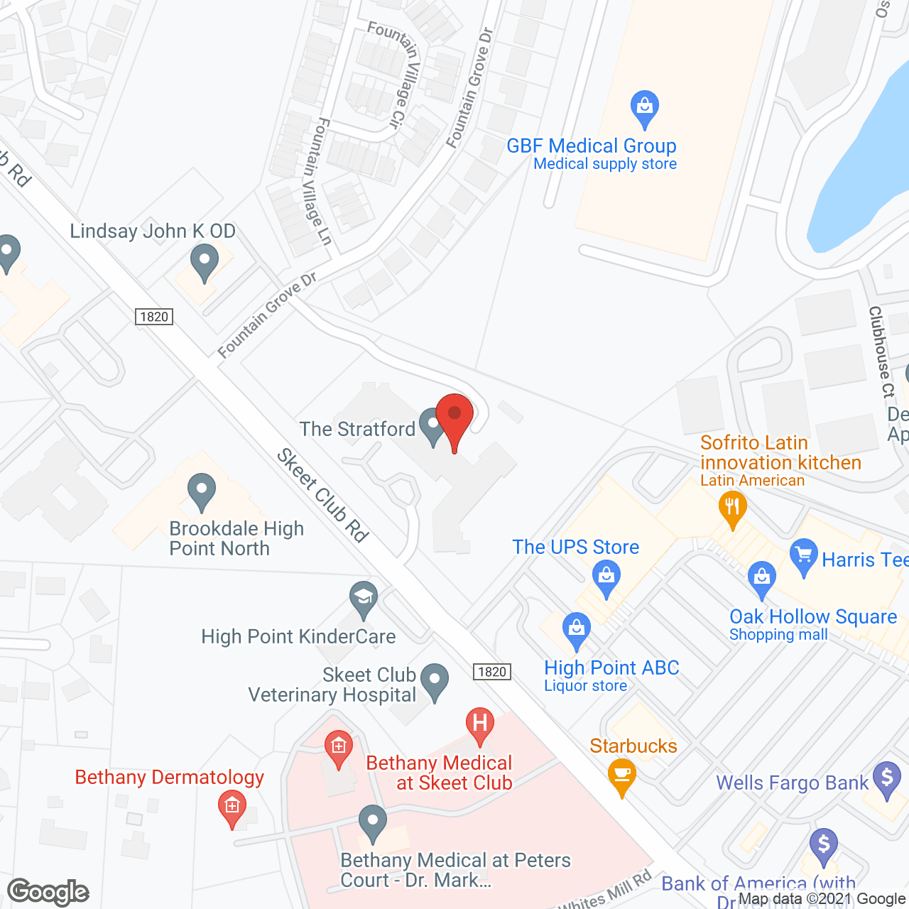 Map of the neighborhood around Holiday Stratford