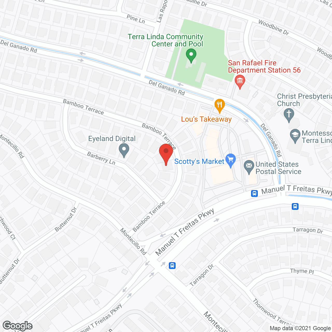 Map of the neighborhood around Terra Linda Christian Home V