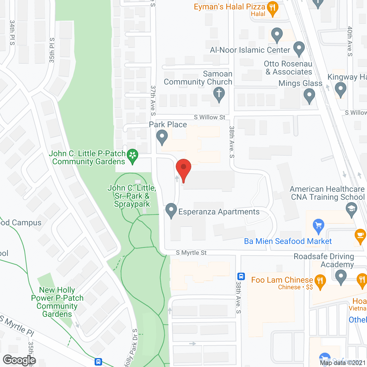 Map of the neighborhood around Park Place