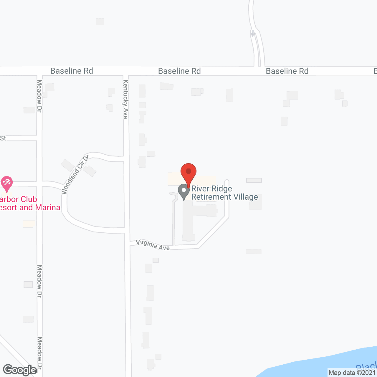 Map of the neighborhood around River Ridge Retirement Village