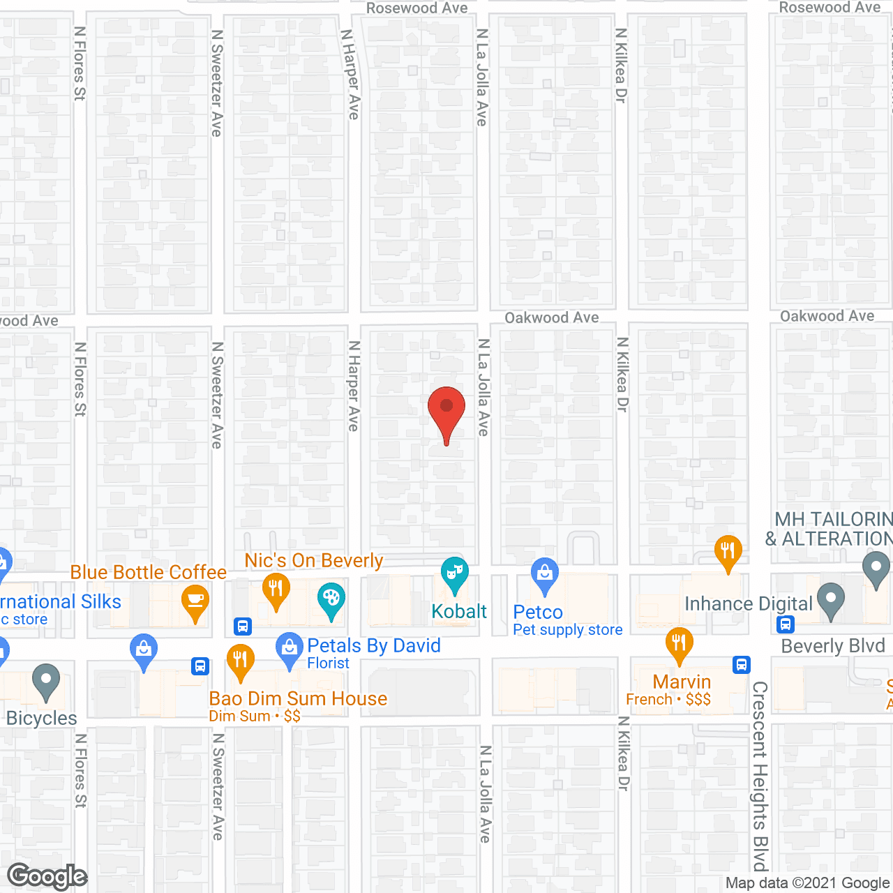 Map of the neighborhood around Raya's Paradise