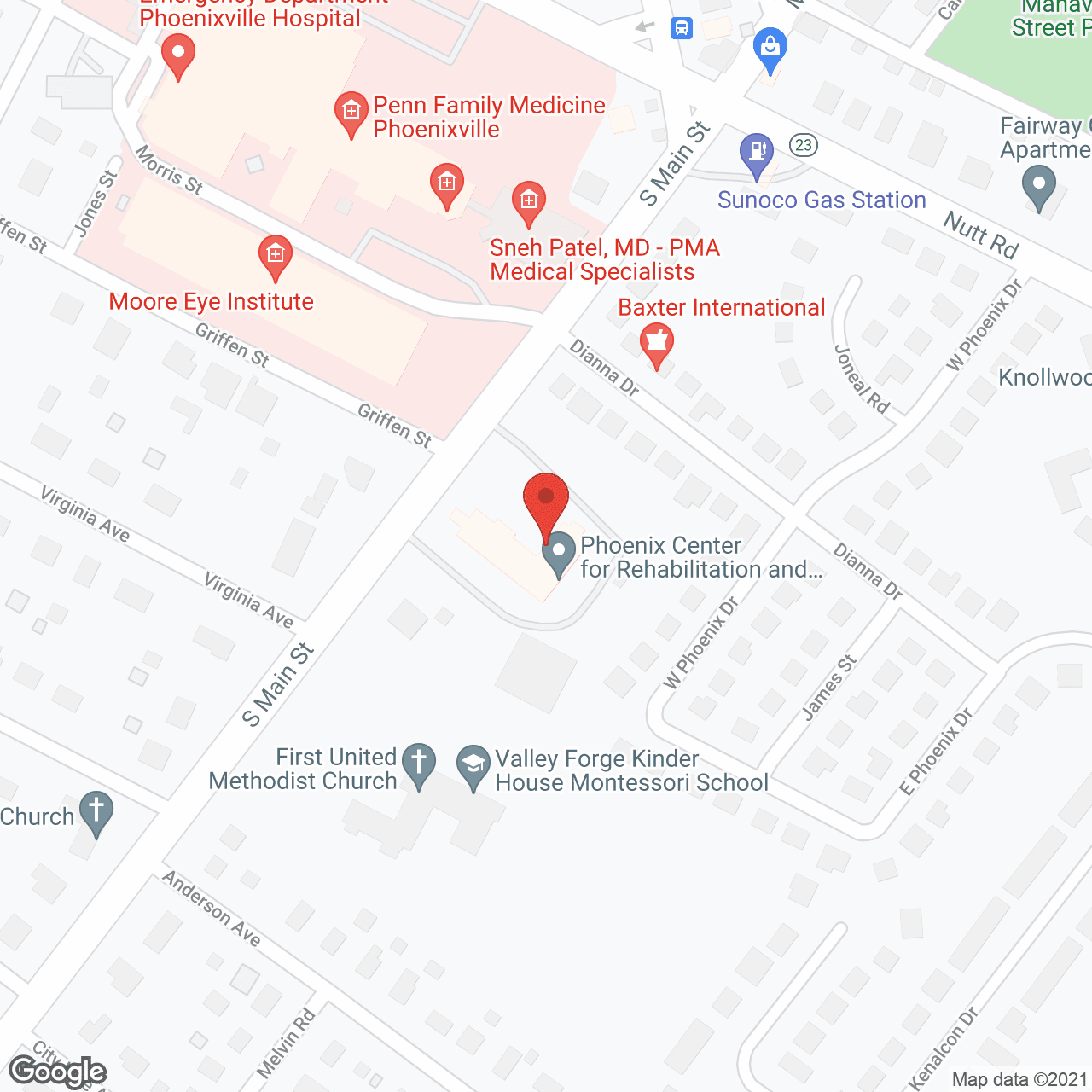 Map of the neighborhood around Golden Living Community - Phoenixville Villas