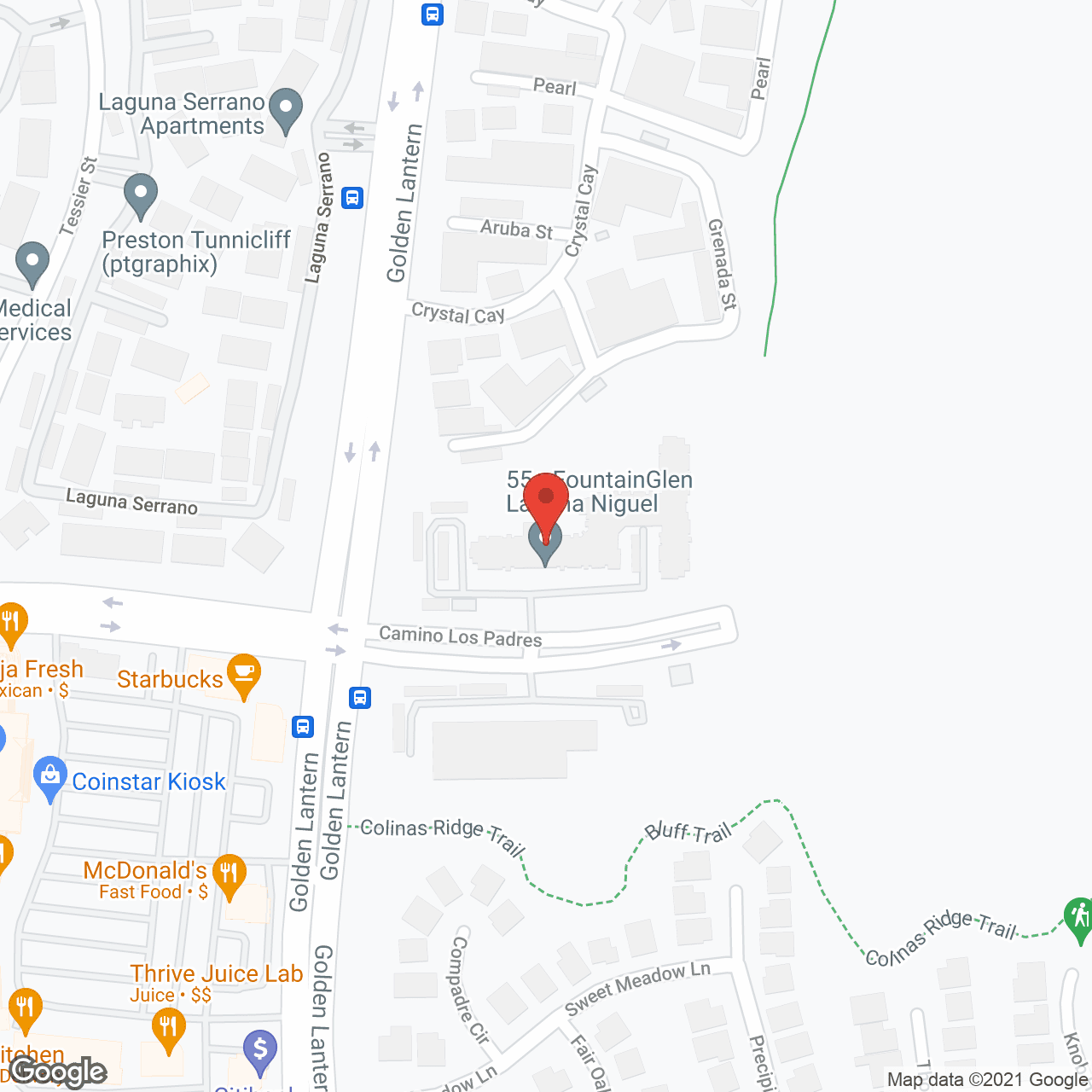 Map of the neighborhood around FountainGlen at Laguna Niguel