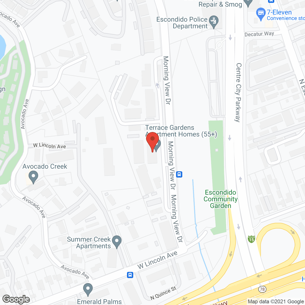 Map of the neighborhood around Terrace Gardens