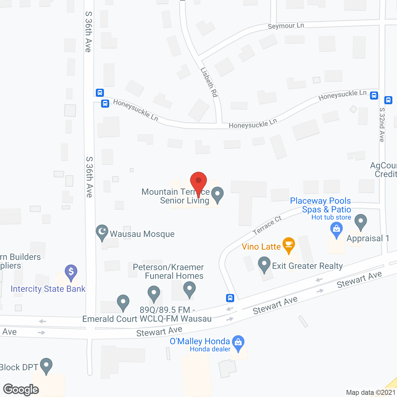 Map of the neighborhood around Mountain Terrace Senior Living
