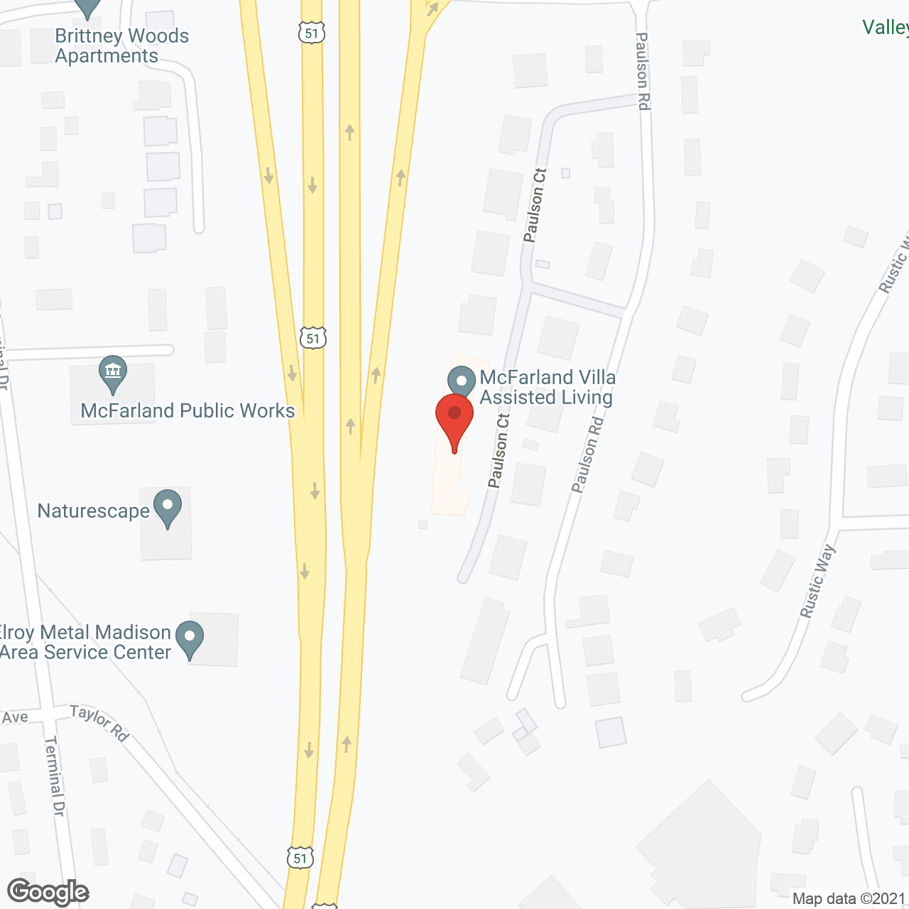 Map of the neighborhood around McFarland Villa Assisted Living