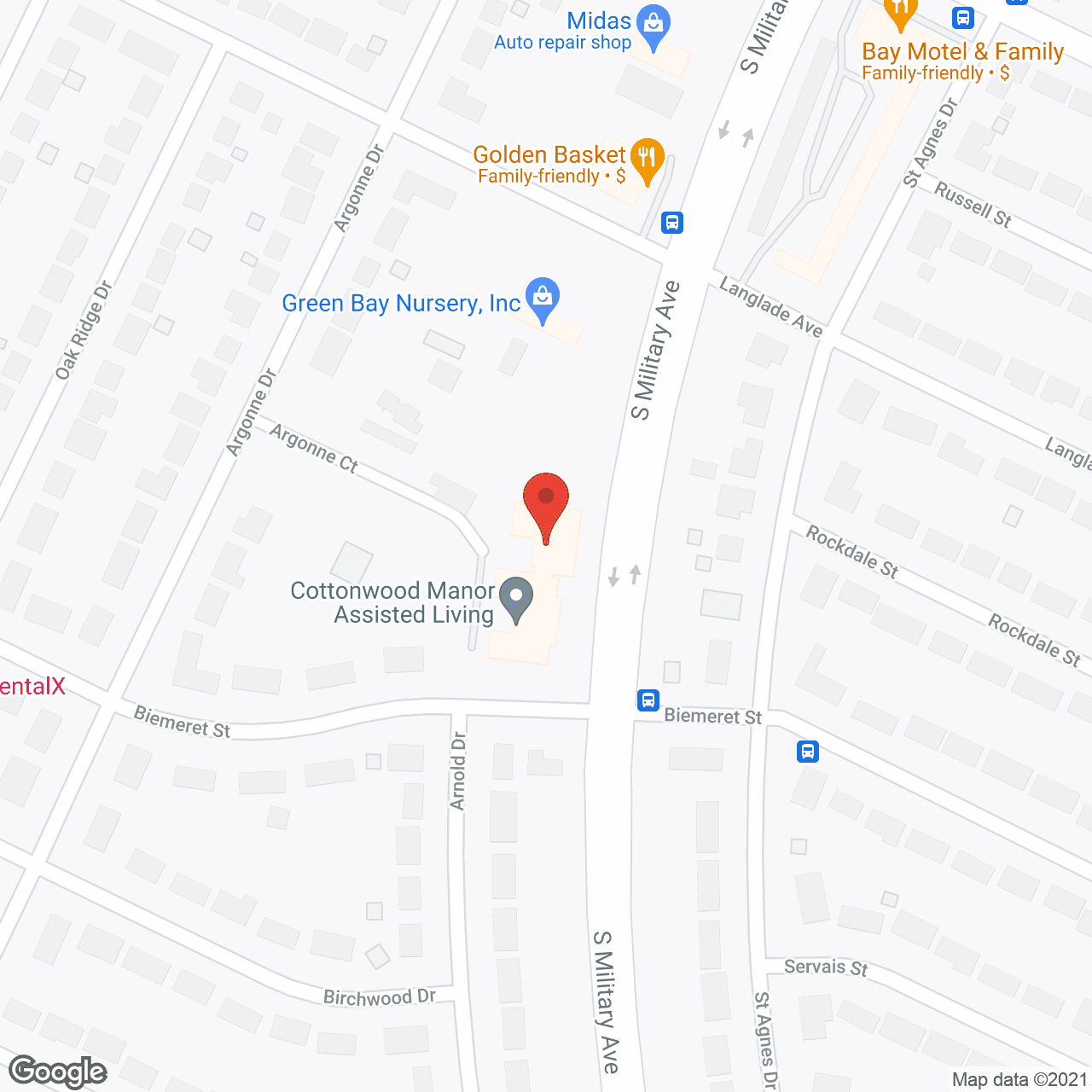 Map of the neighborhood around Cottonwood Manor