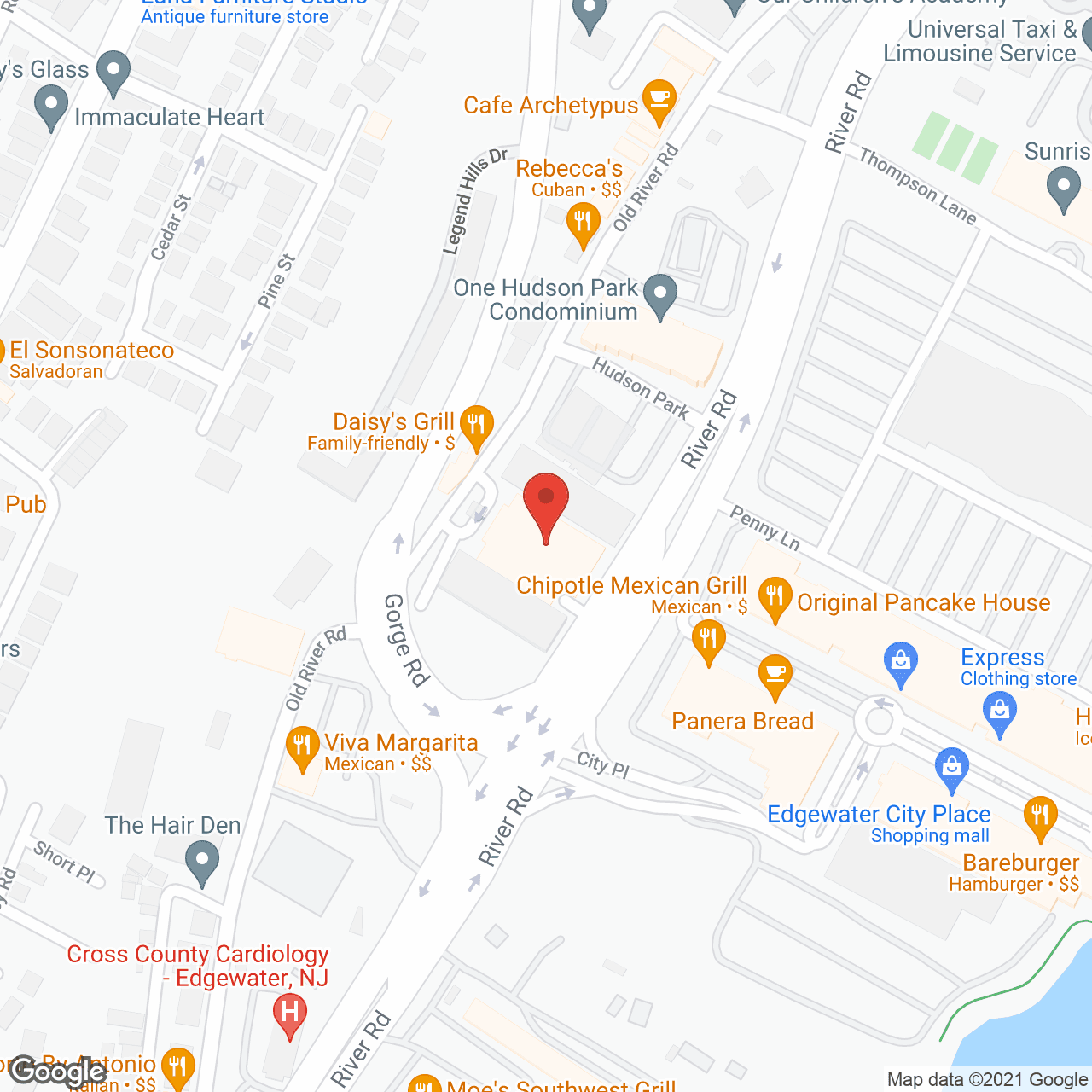 Map of the neighborhood around Waterford Towers