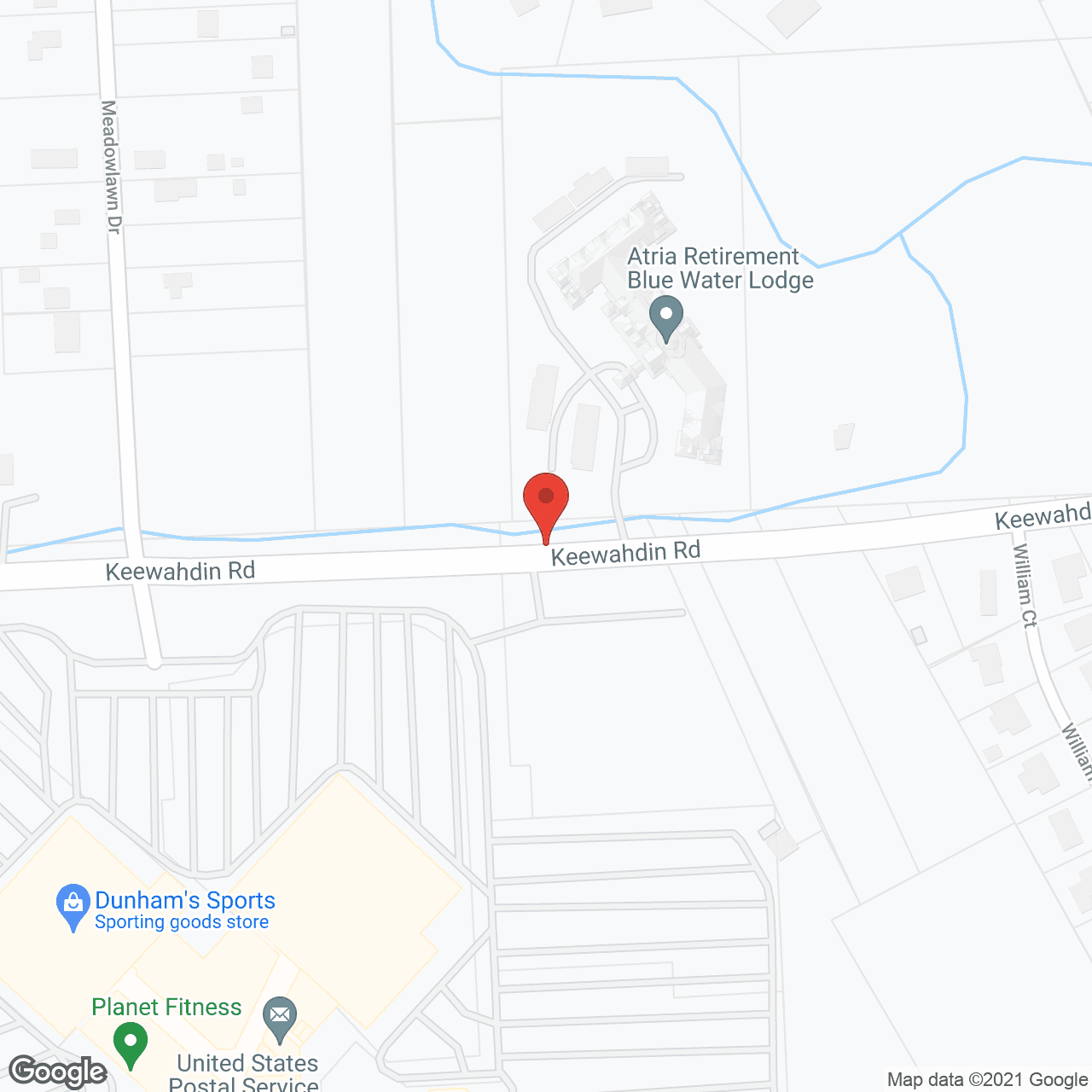 Map of the neighborhood around Holiday Blue Water Lodge