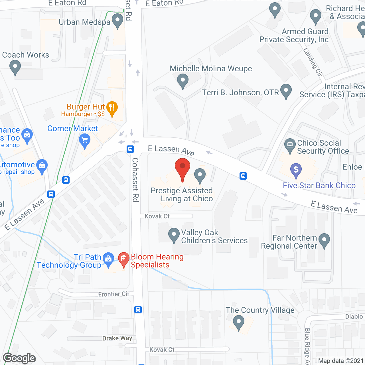 Map of the neighborhood around Prestige Assisted Living at Chico