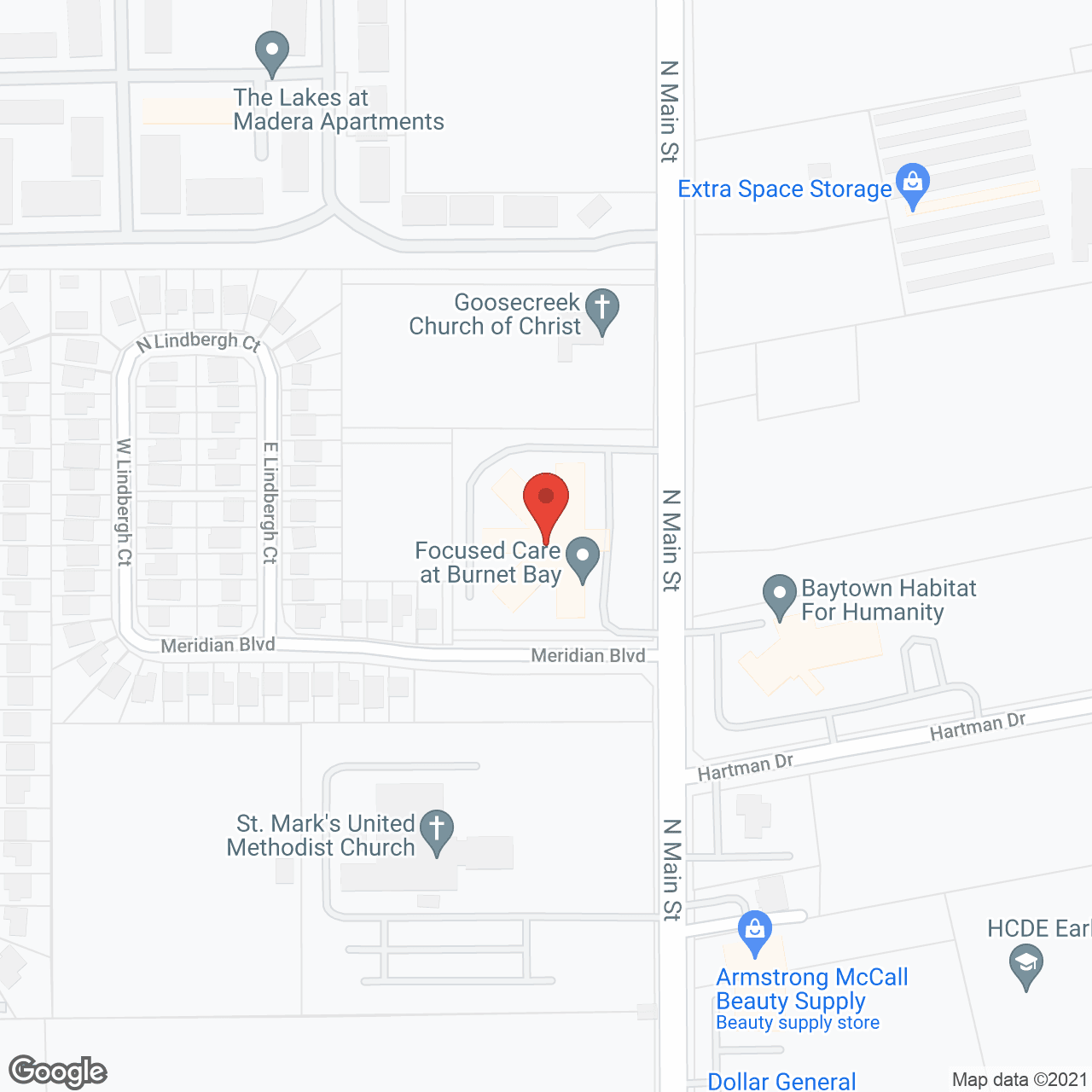 Map of the neighborhood around Focused Care at Burnet Bay