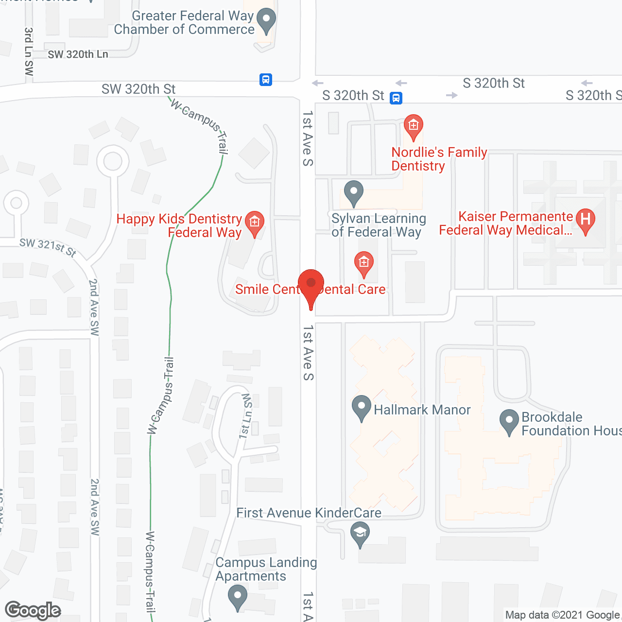 Map of the neighborhood around Brookdale Foundation House