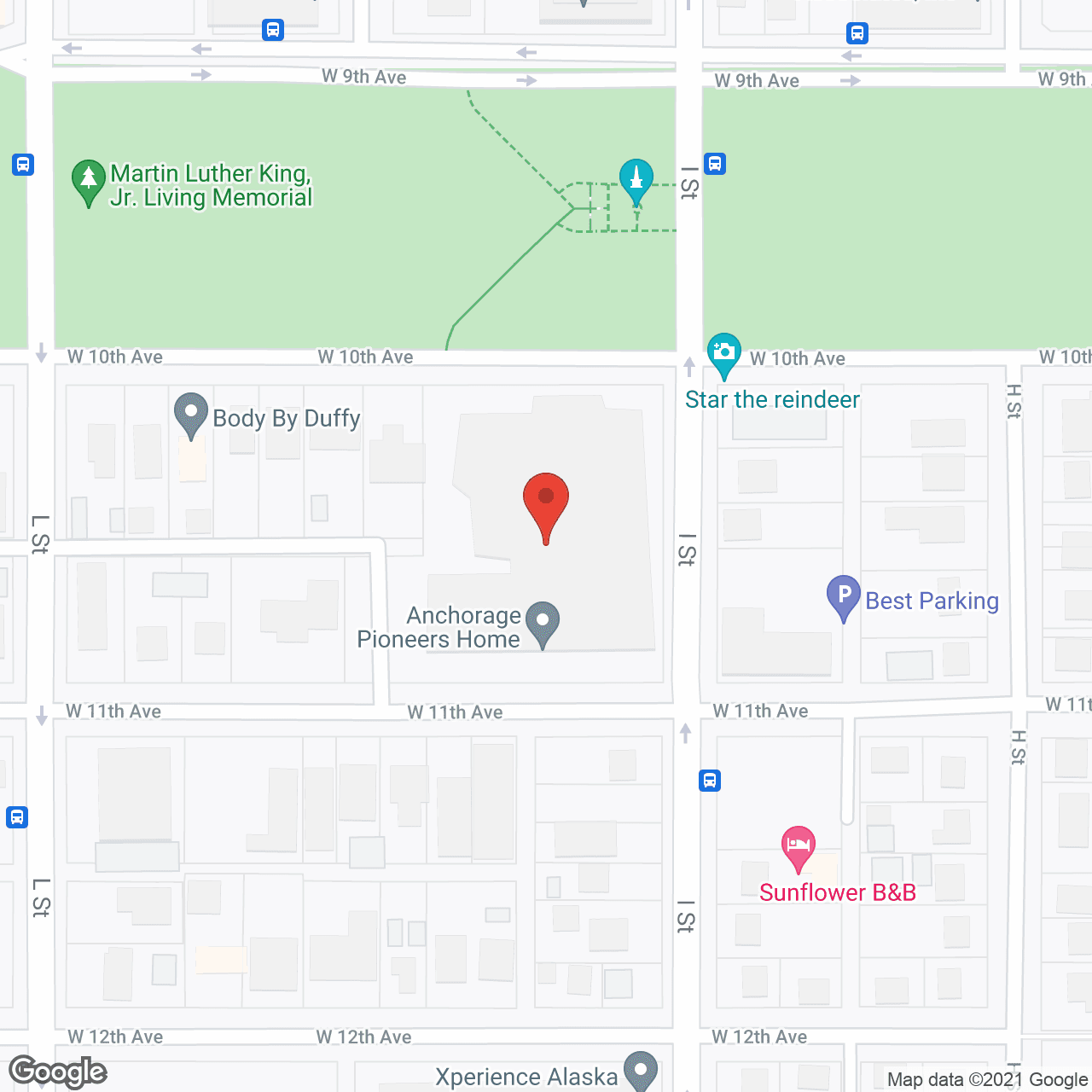 Map of the neighborhood around Pioneers' Home-Anchorage