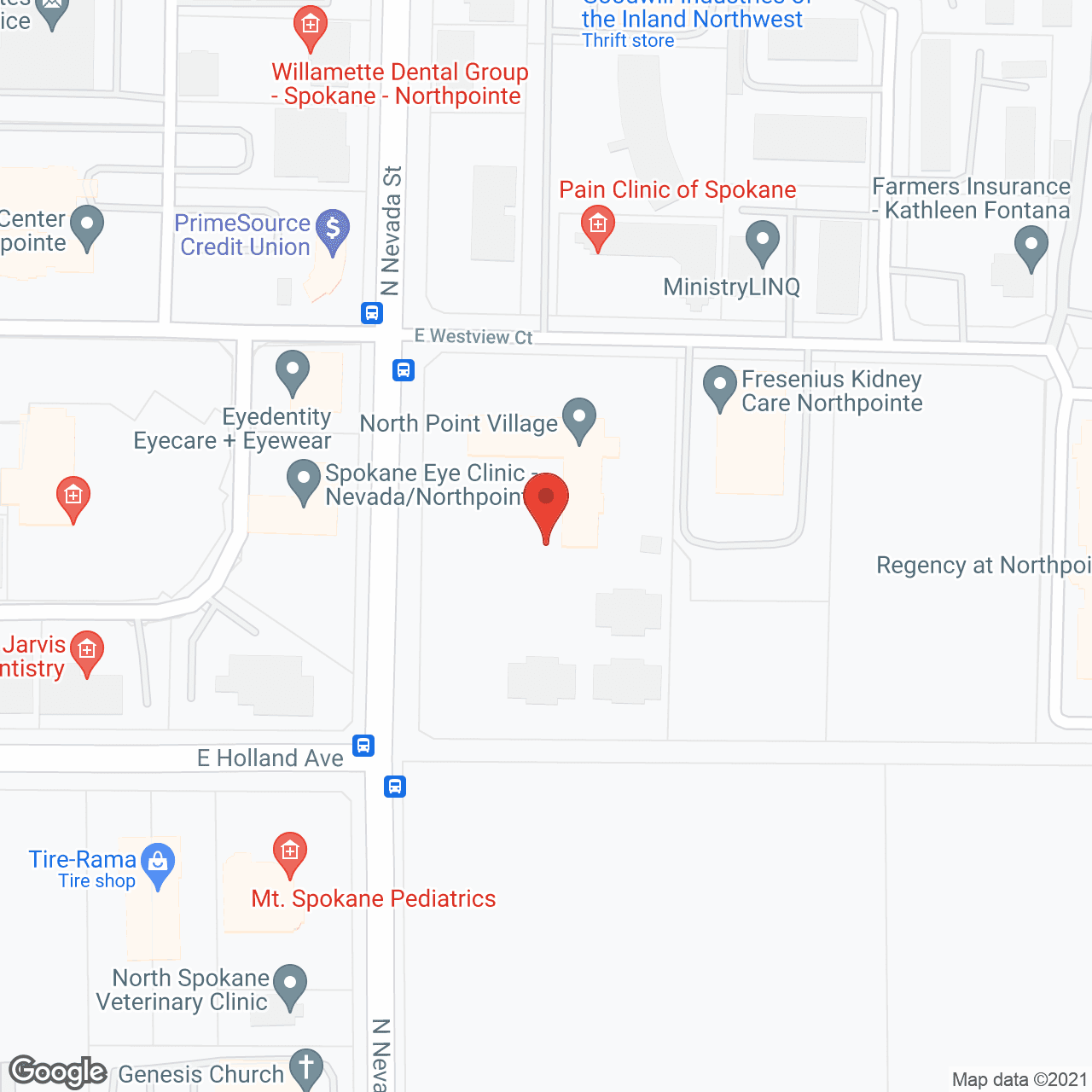Map of the neighborhood around North Point Village