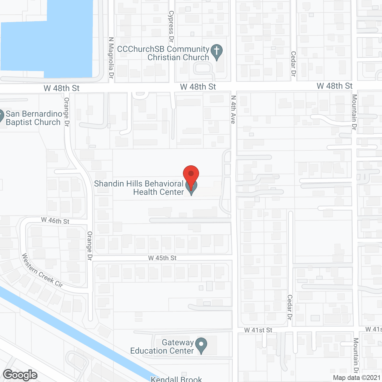 Map of the neighborhood around Shandin Hills