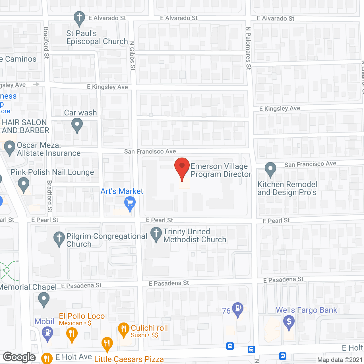Map of the neighborhood around Emerson Village Program Dir