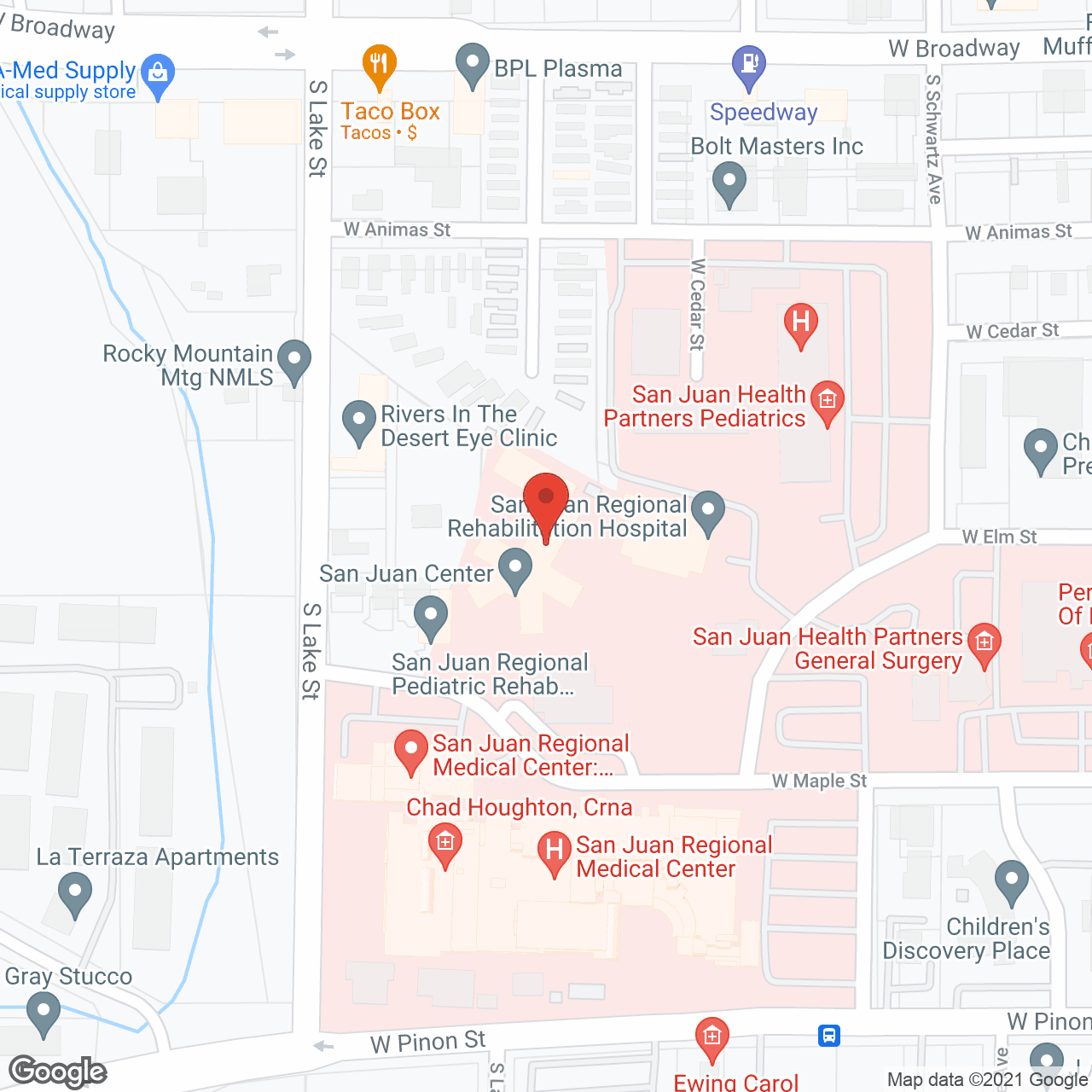 San Juan Care and Rehab in google map