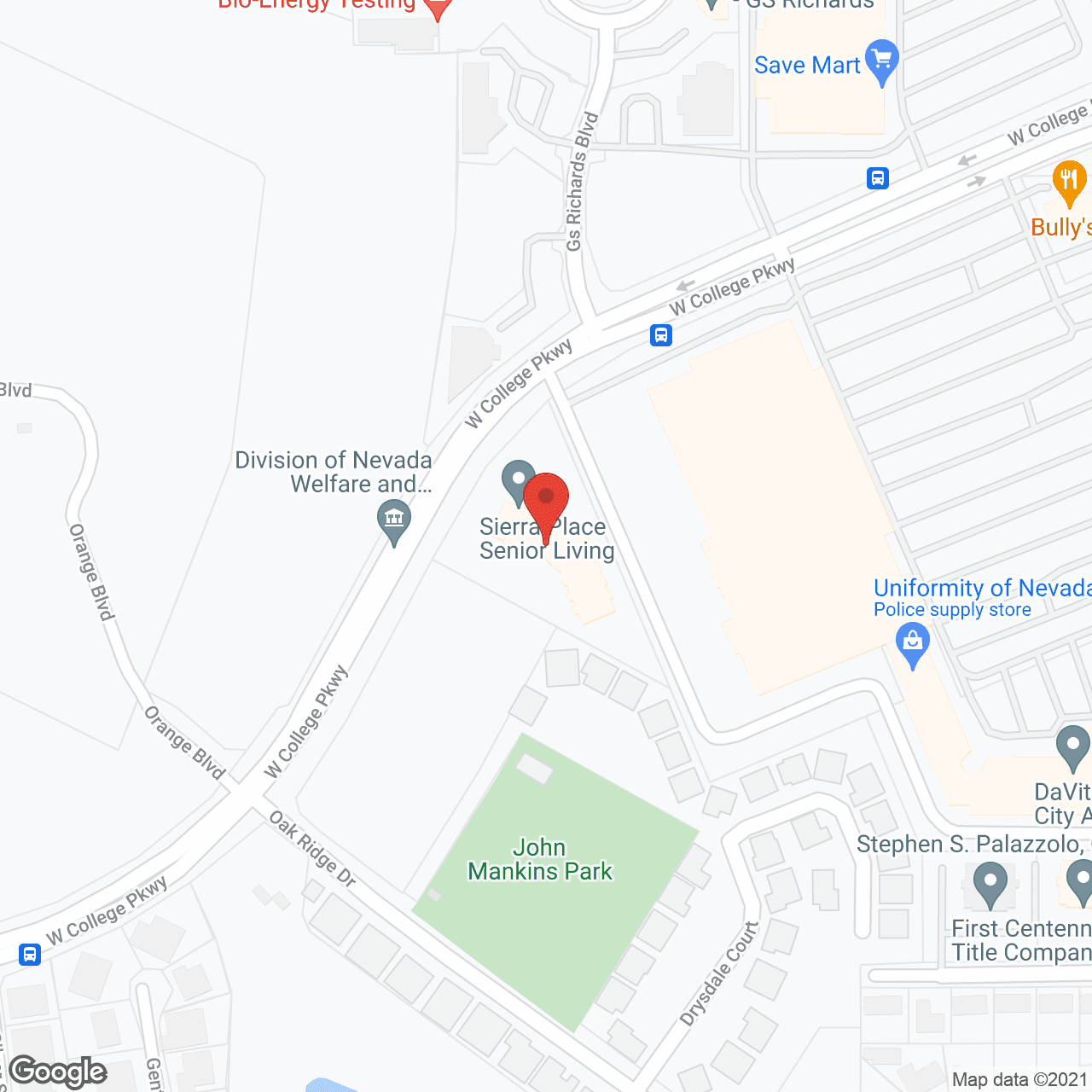 Sierra Place Retirement Community in google map