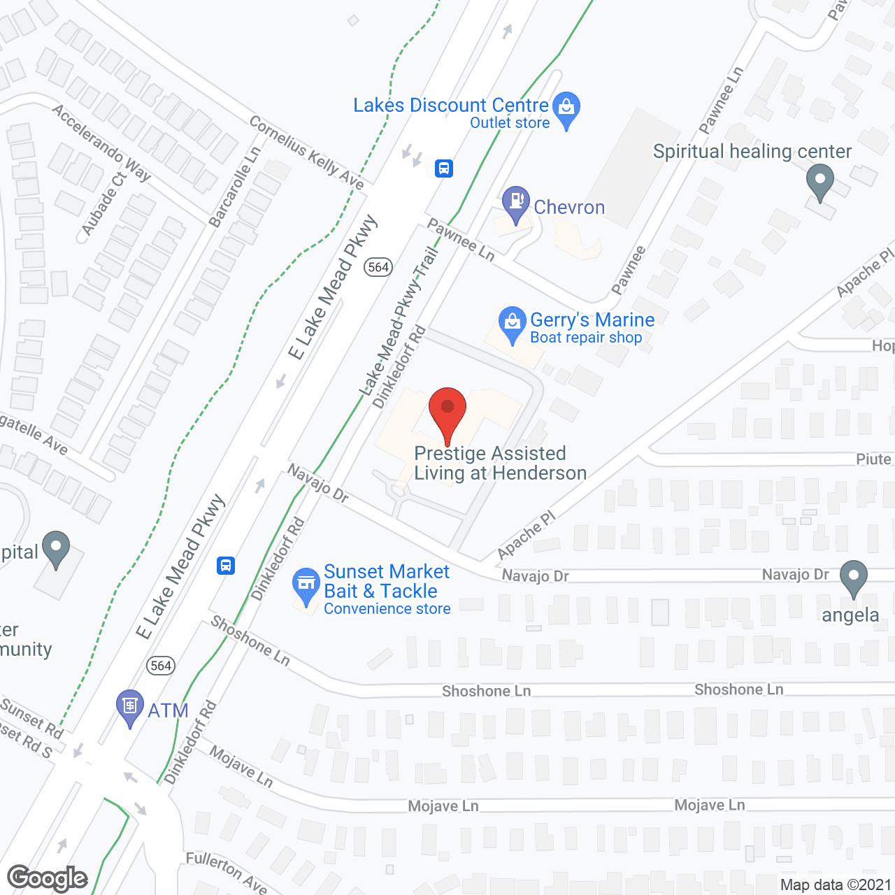 Map of the neighborhood around Prestige Assisted Living at Henderson