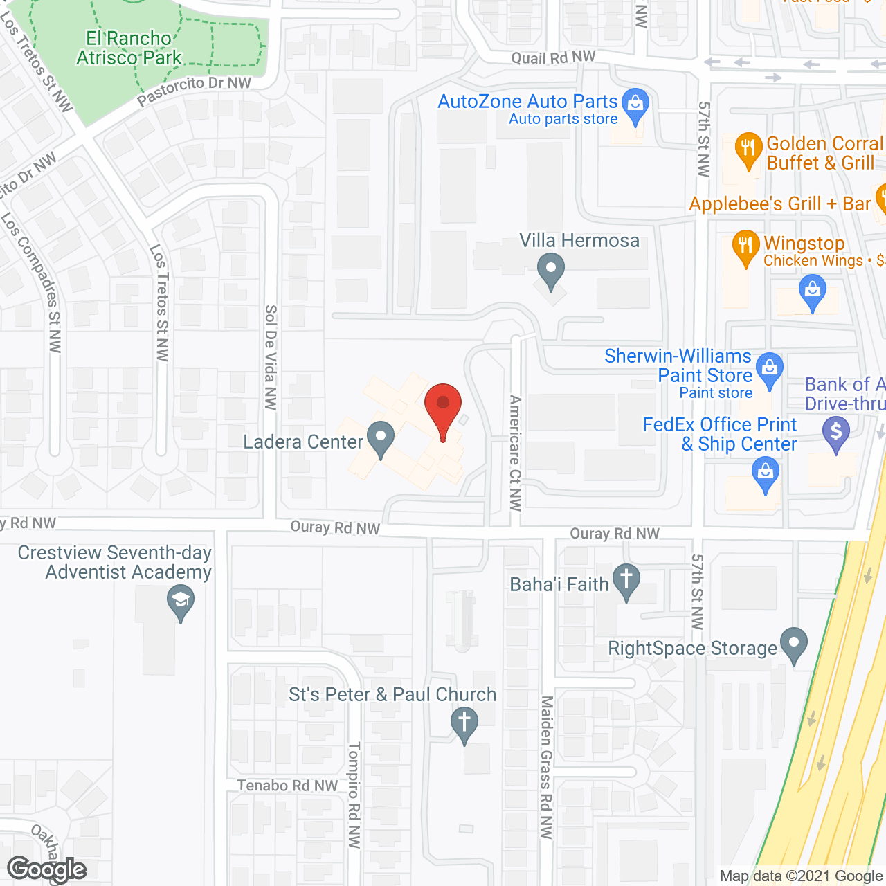 Map of the neighborhood around Ladera Nursing Ctr