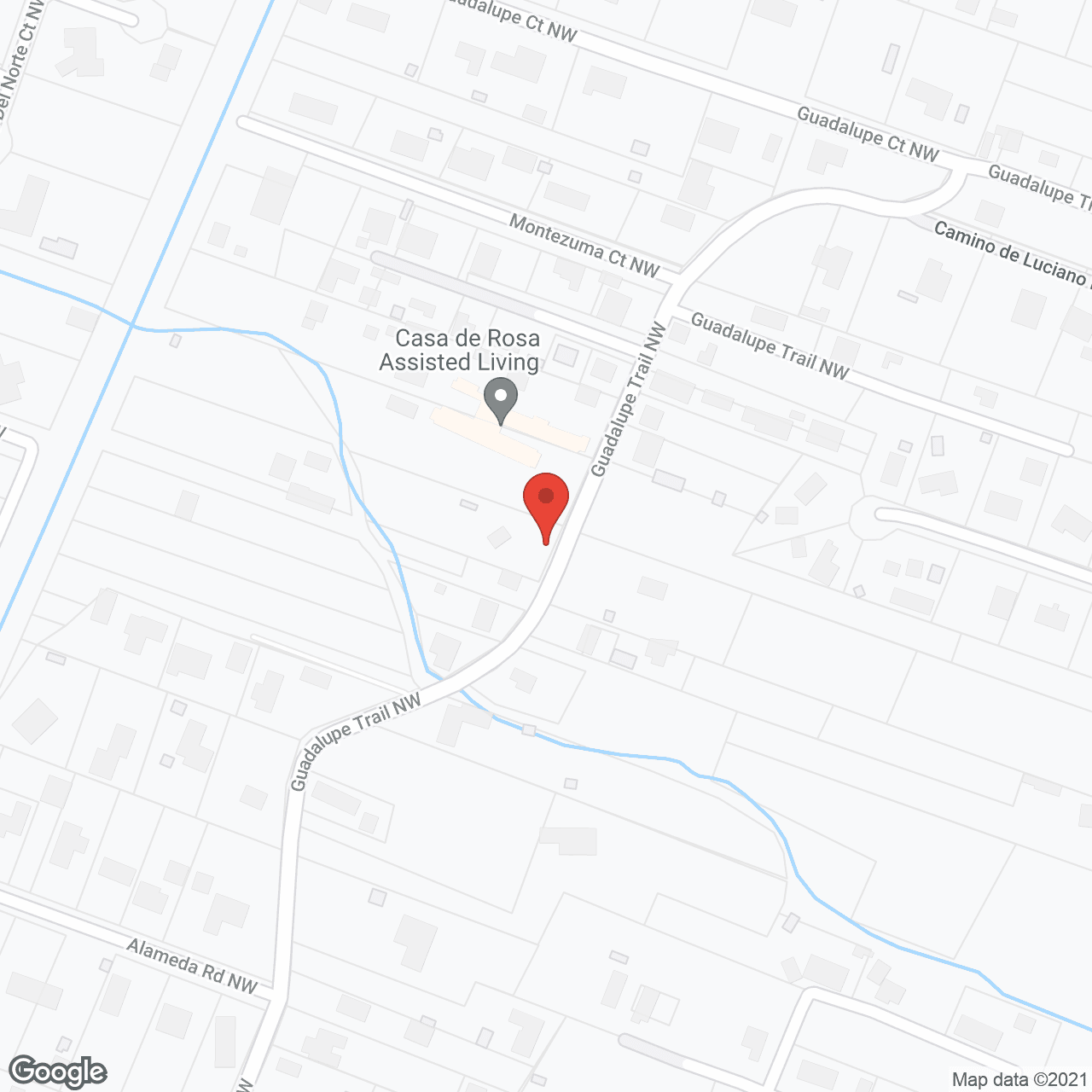Map of the neighborhood around Casa de Rosa Assisted Living