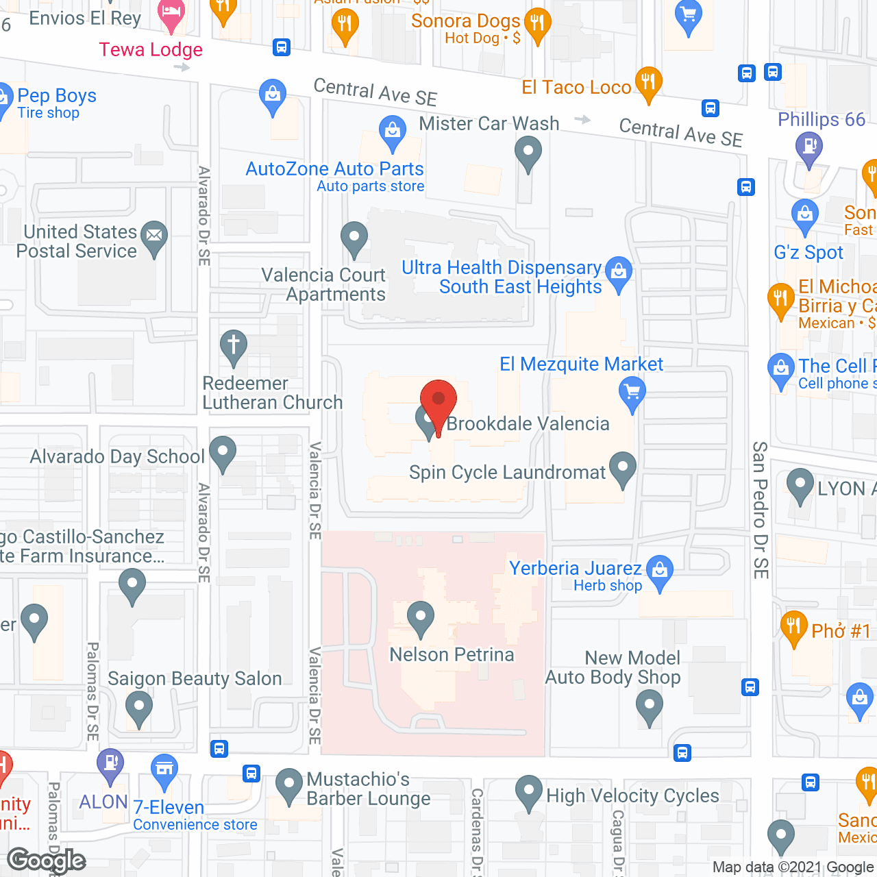 Map of the neighborhood around Brookdale Valencia