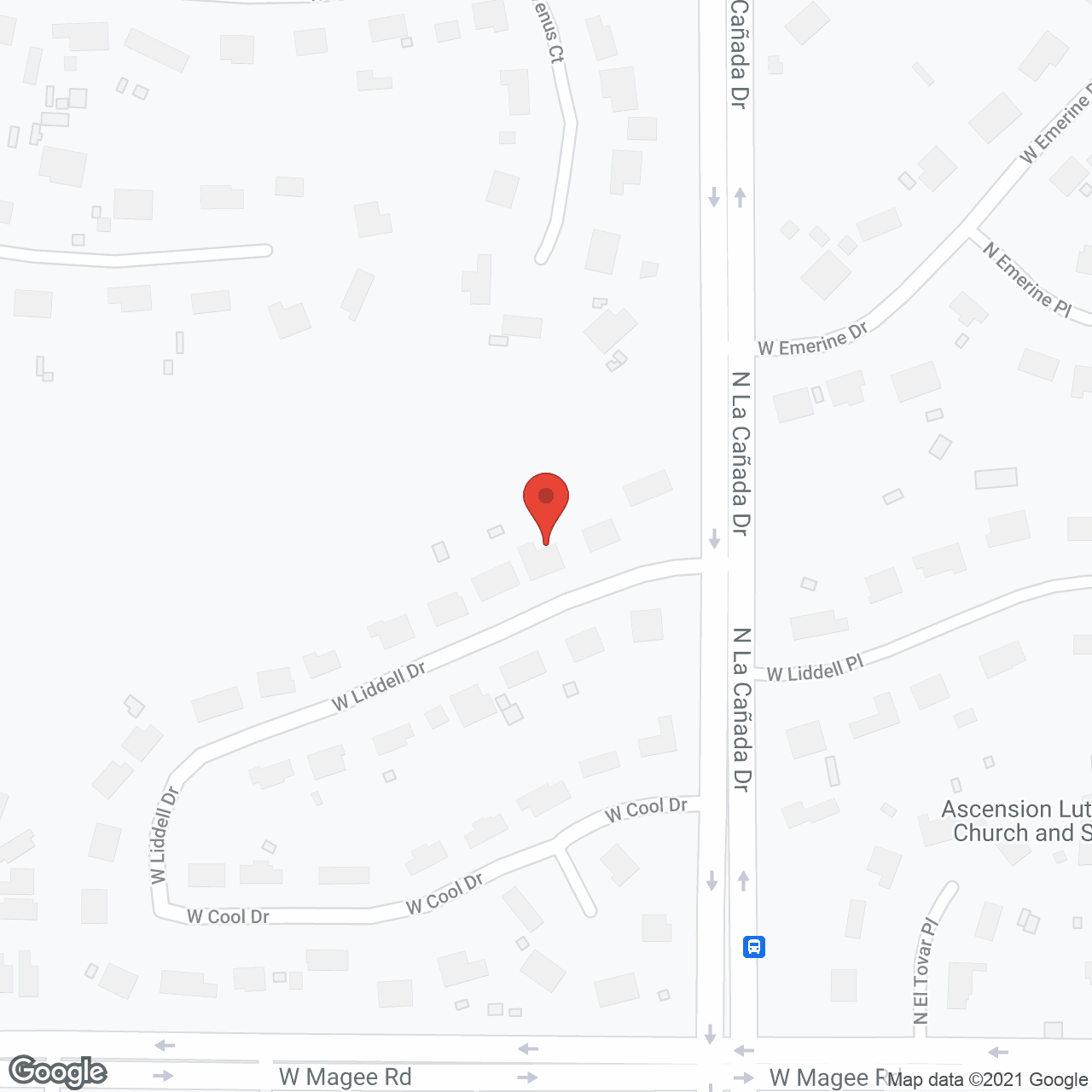 Map of the neighborhood around Villa Liddell