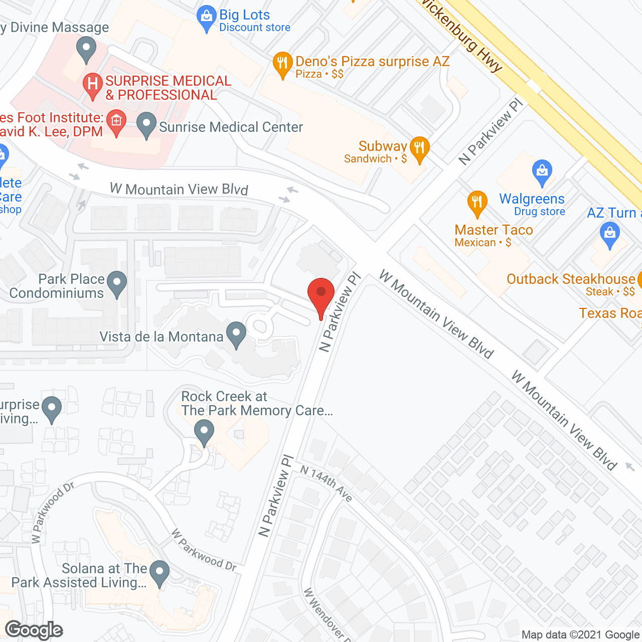 Map of the neighborhood around Holiday Vista de la Montaña