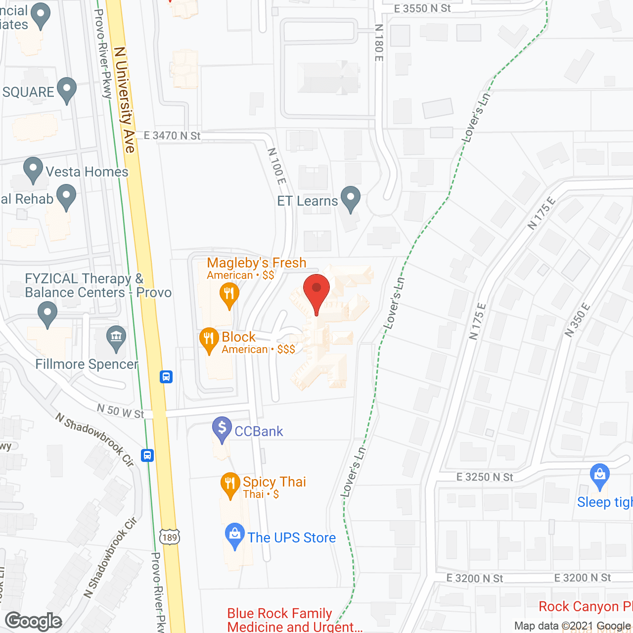 Map of the neighborhood around Courtyard at Jamestown Assisted Living