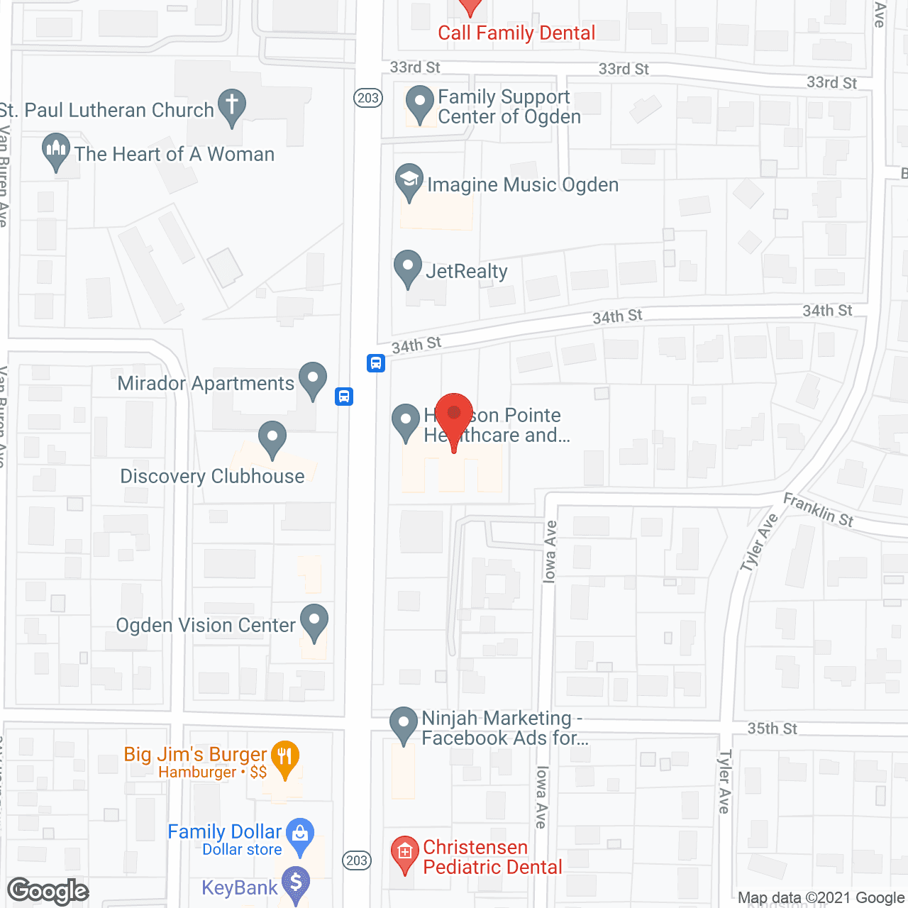Map of the neighborhood around Harrison Pointe Healthcare and Rehab