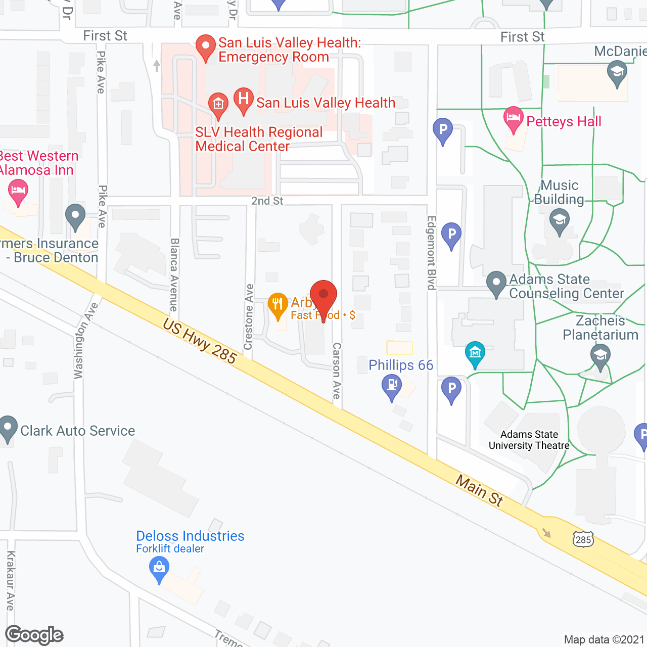 Map of the neighborhood around Casa De Oro Adult Day Care