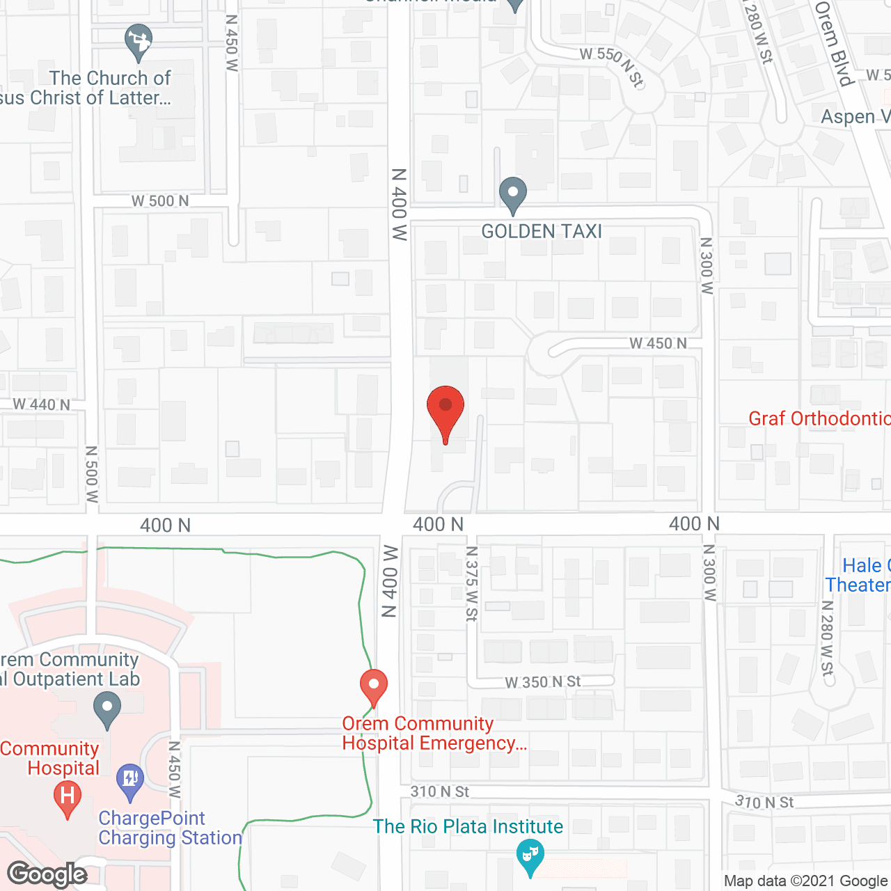 Map of the neighborhood around Mesa Vista Care Ctr