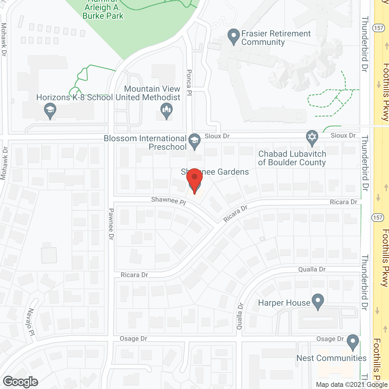 Map of the neighborhood around Shawnee Gardens