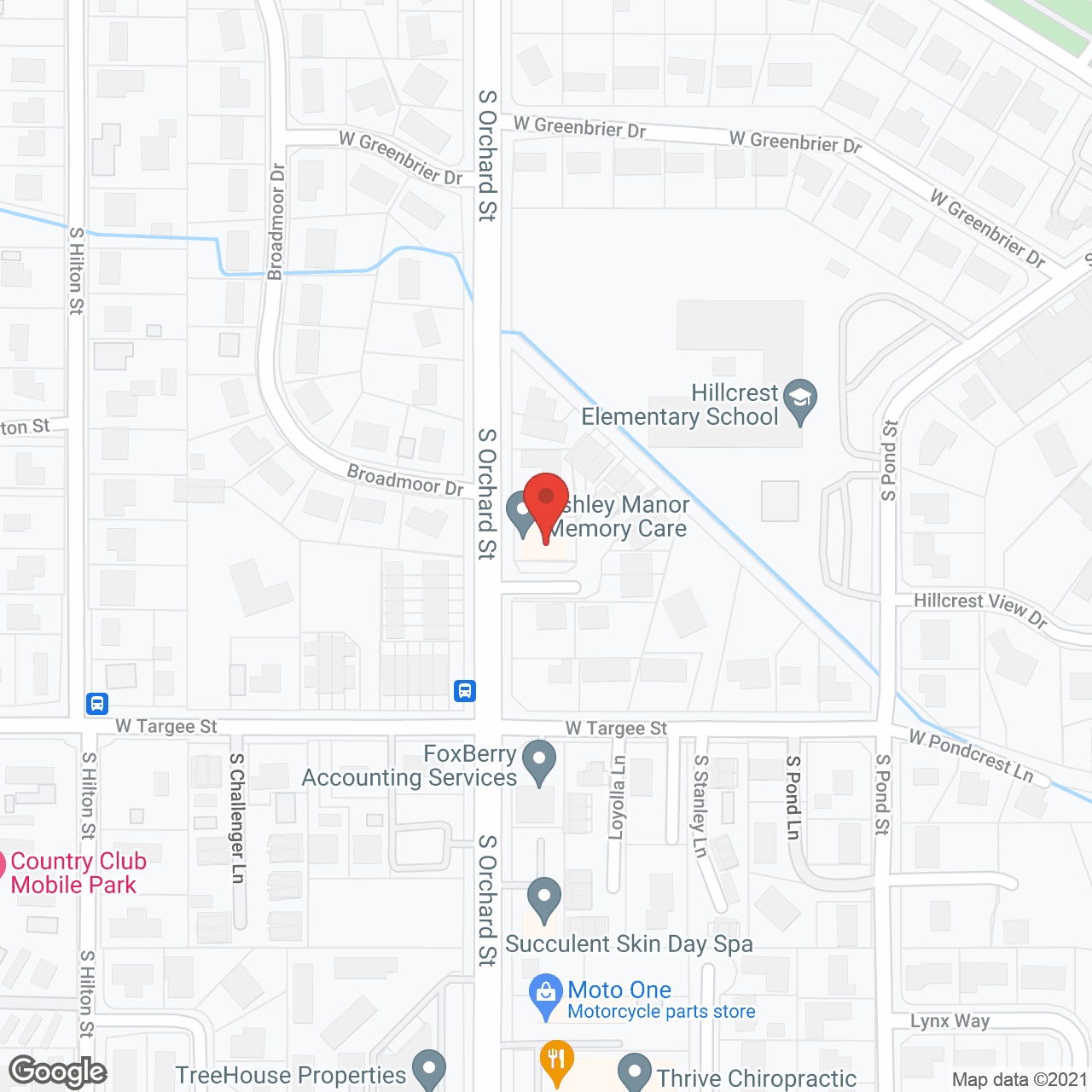 Map of the neighborhood around Ashley Manor - Orchard