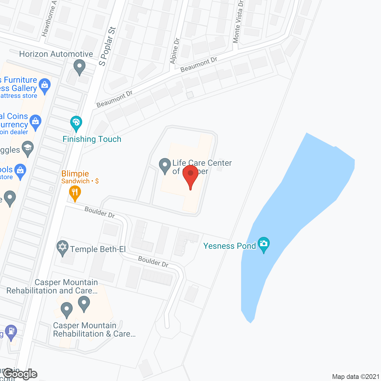 Map of the neighborhood around Life Care Ctr of Casper