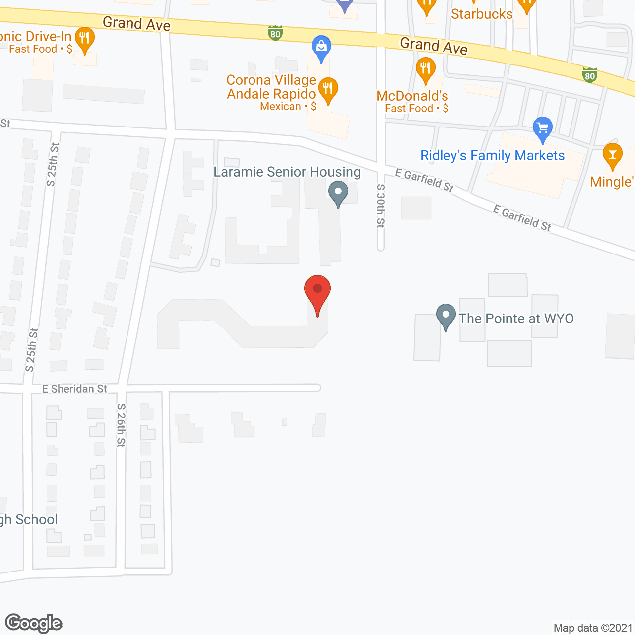 Map of the neighborhood around Regency Retirement Residence