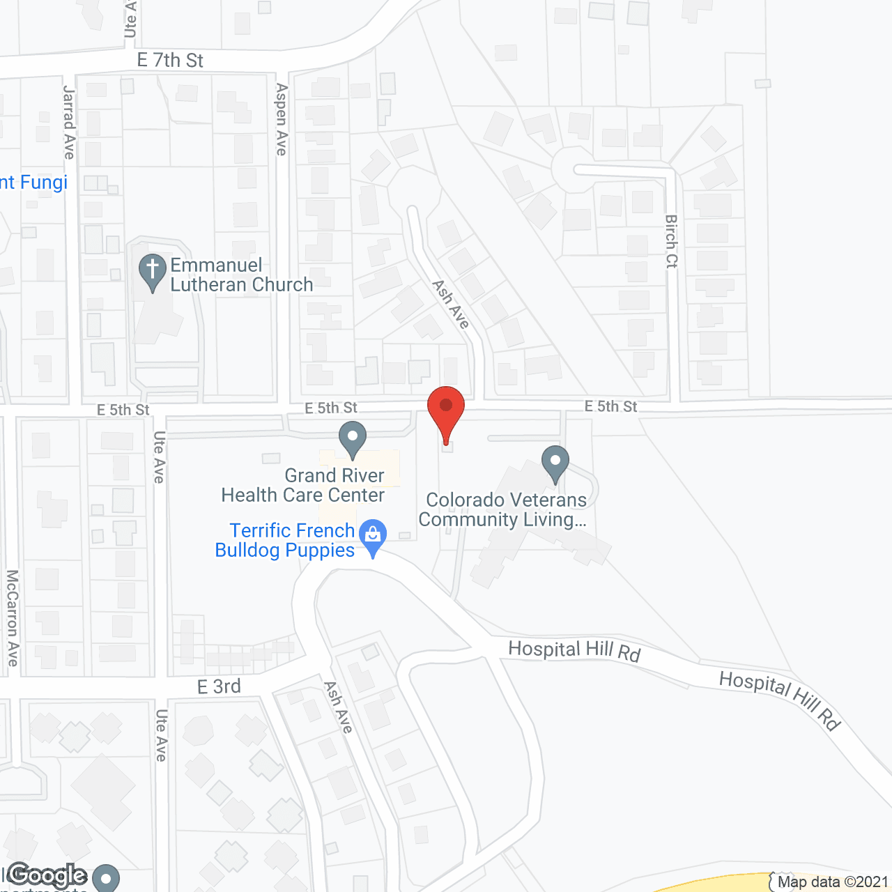 Map of the neighborhood around Colorado State Veterans Nrsng
