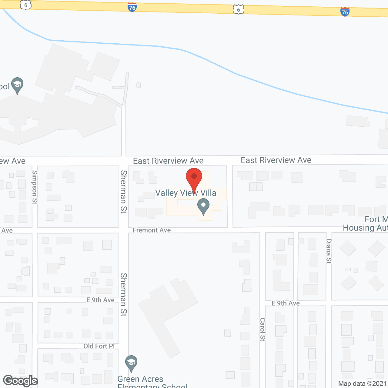 Map of the neighborhood around Valley View Villa