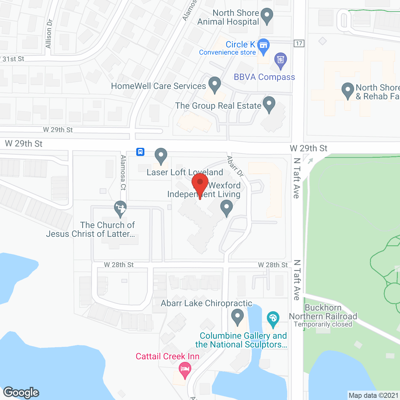 Map of the neighborhood around Wexford