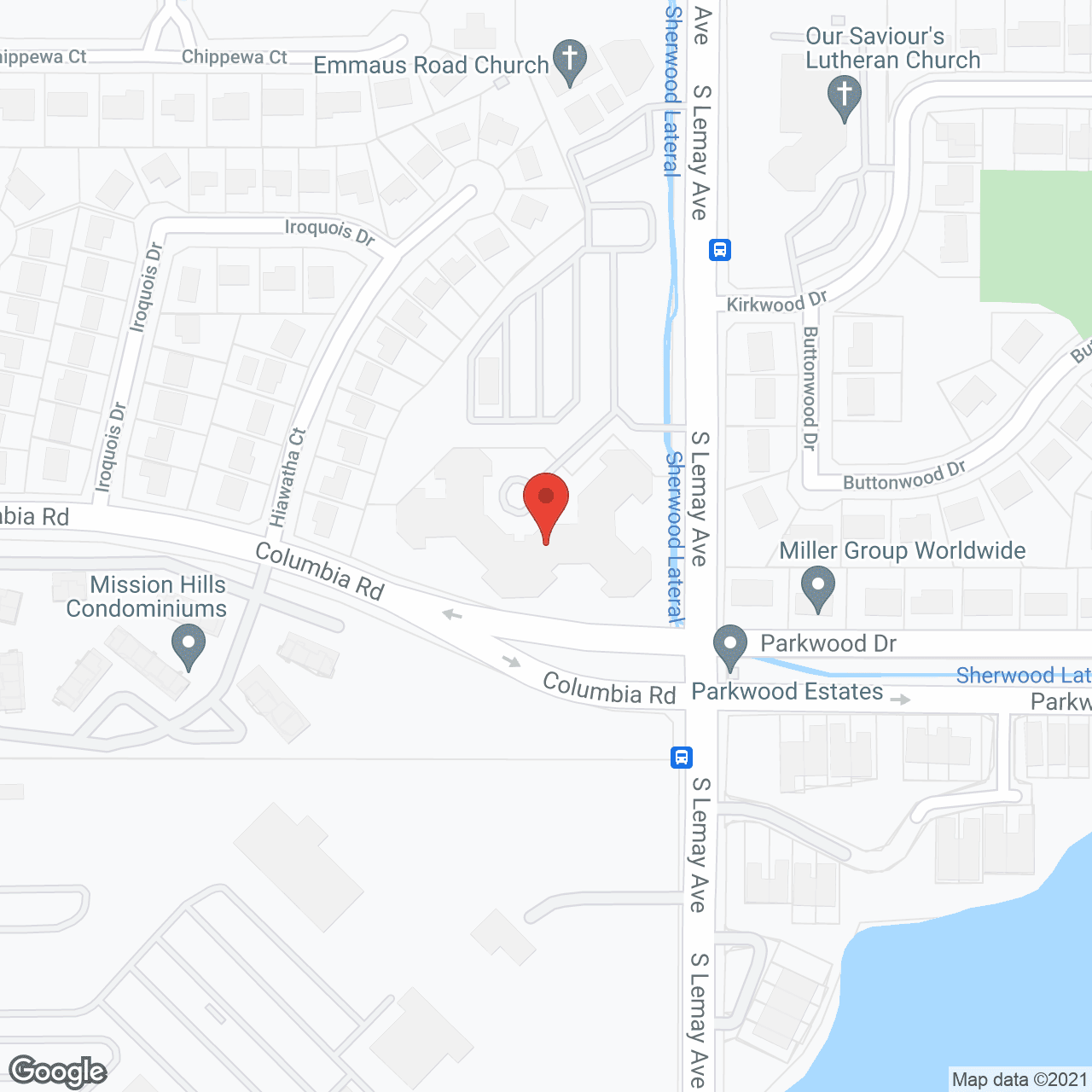 Map of the neighborhood around Parkwood Estates