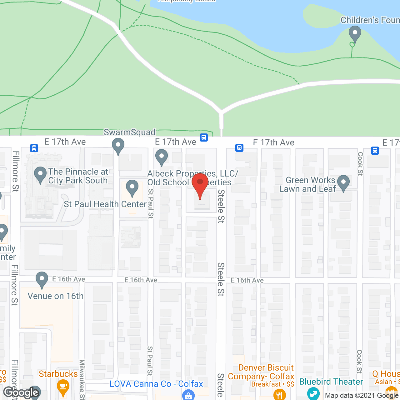 Map of the neighborhood around Montview Manor