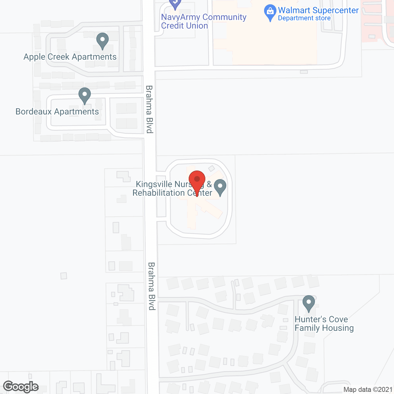 Map of the neighborhood around Kingsville Nursing & Rehab