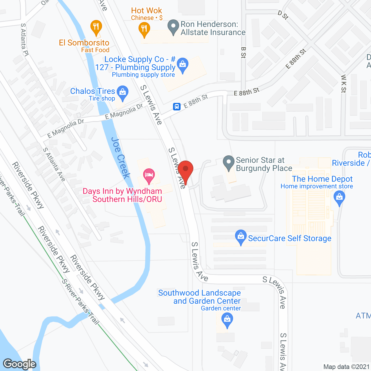 Map of the neighborhood around Senior Star at Burgundy Place