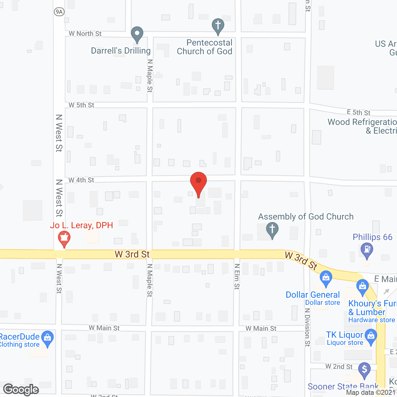 Map of the neighborhood around Golden Years