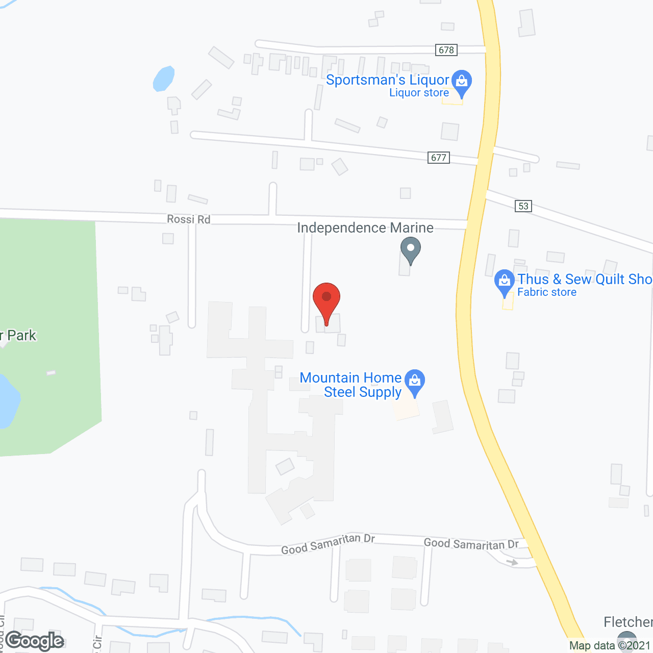 Map of the neighborhood around Good Samaritan Society Mountain Home