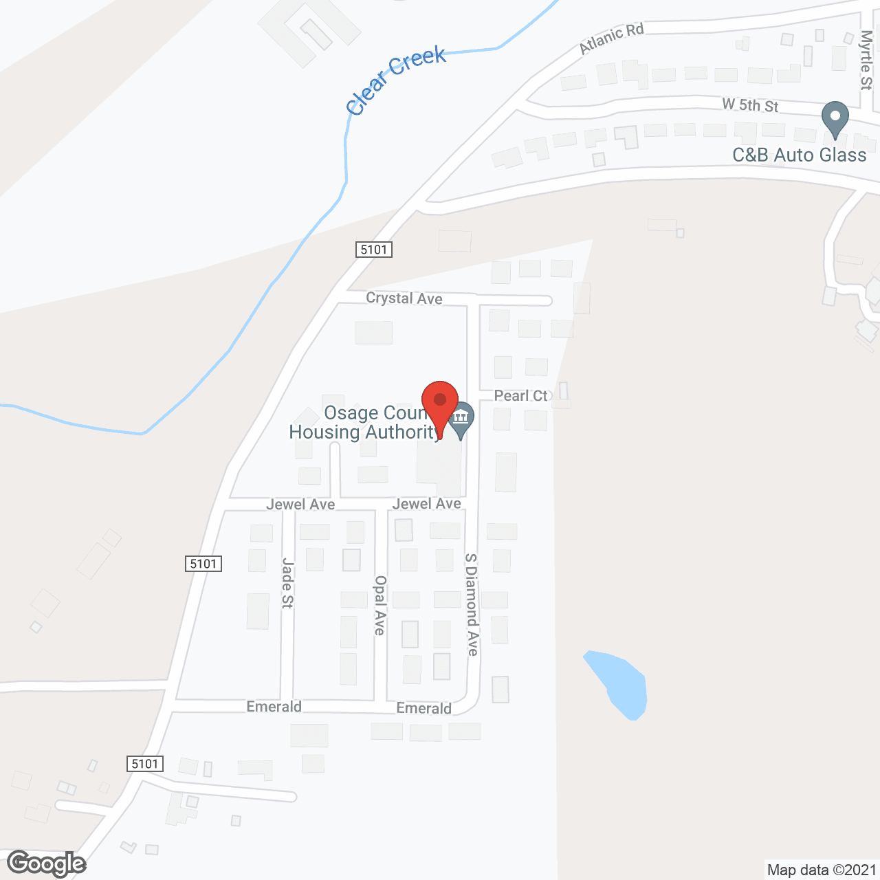 Map of the neighborhood around Osage County Housing Authority