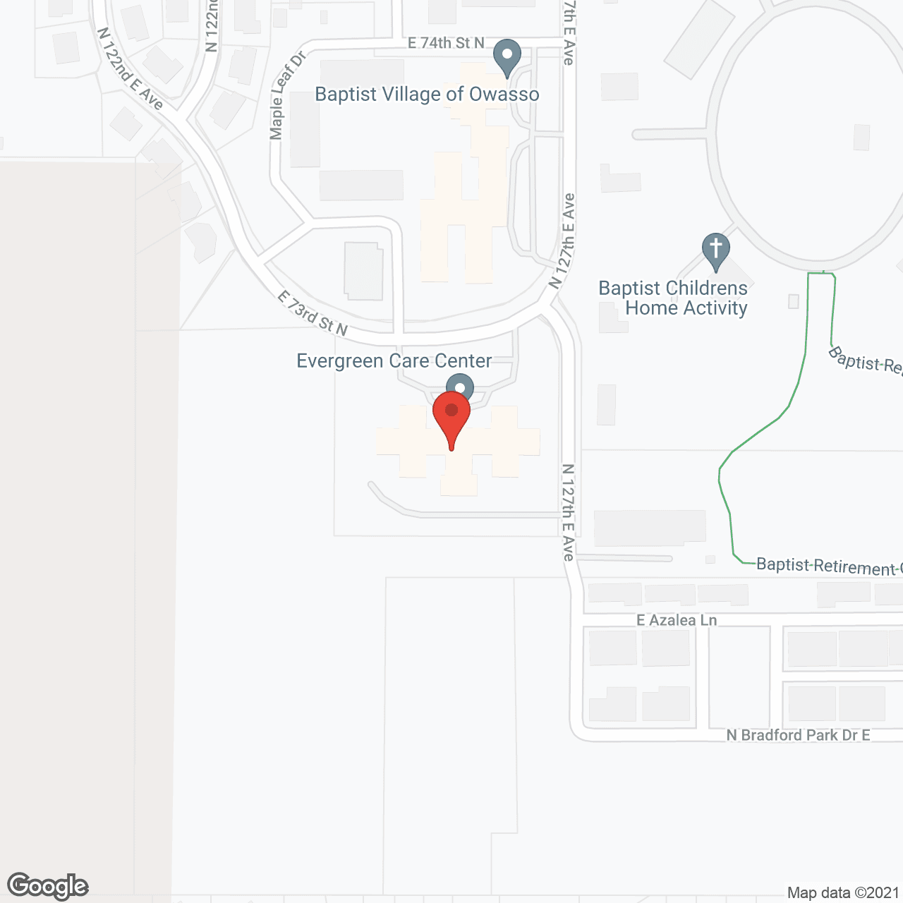 Map of the neighborhood around Baptist Retirement Ctr