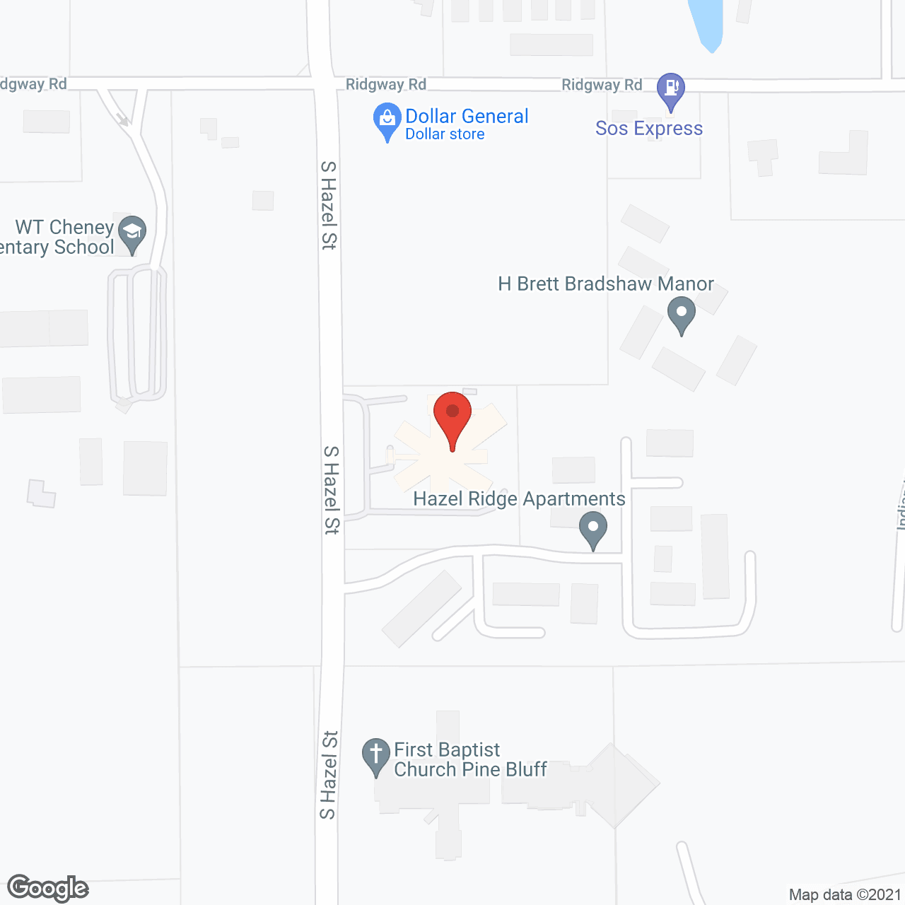 Map of the neighborhood around Arkansas Convalescent Ctr